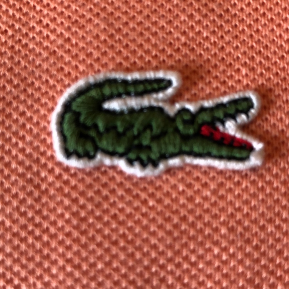 LACOSTE size 8 3XL Classic Polo Cotton GOLF Tennis Casual LOGO Cantaloupe EUC